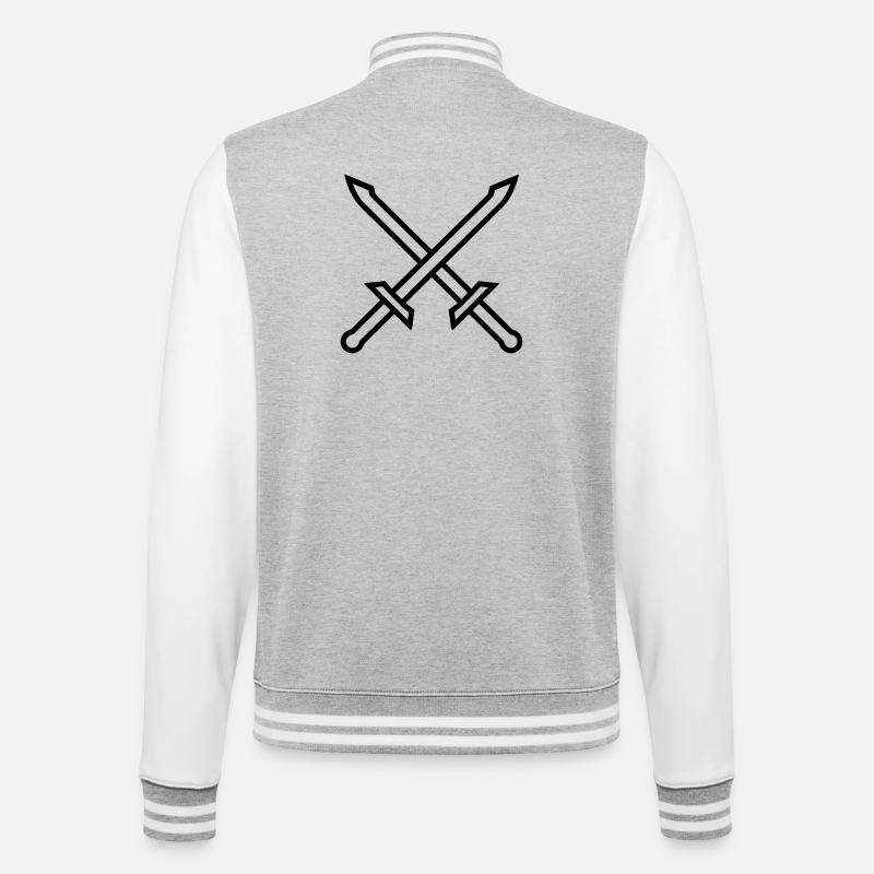 Deux épées - Veste Teddy - gris chiné / blanc