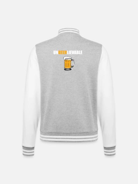 Design drôle incroyable - Veste Teddy - gris chiné / blanc