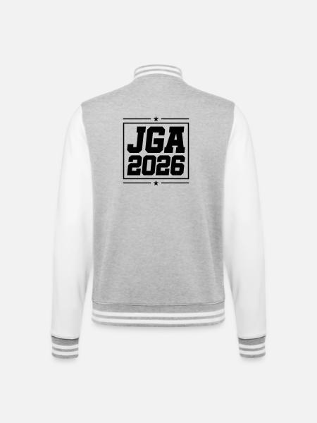 Jga 2026 Junggesellenabschied - College-Sweatjacke - Grau meliert/Weiß
