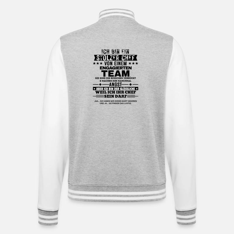 Fier patron d’une équipe dévouée - Veste Teddy - gris chiné / blanc