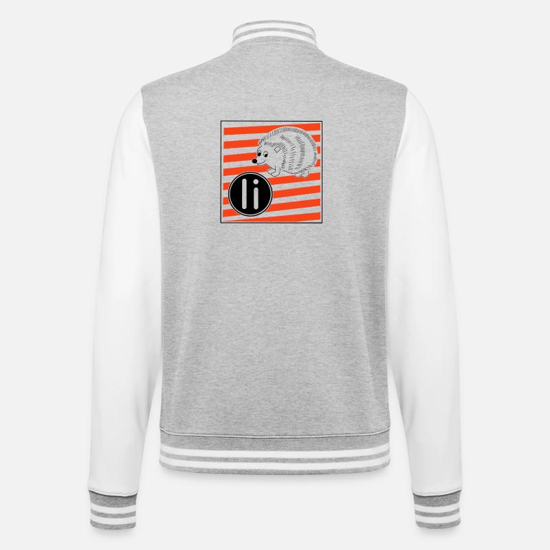 I pour Hérisson - Veste Teddy - gris chiné / blanc