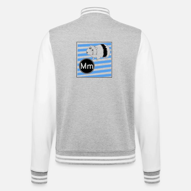 M pour cochon d’Inde - Veste Teddy - gris chiné / blanc