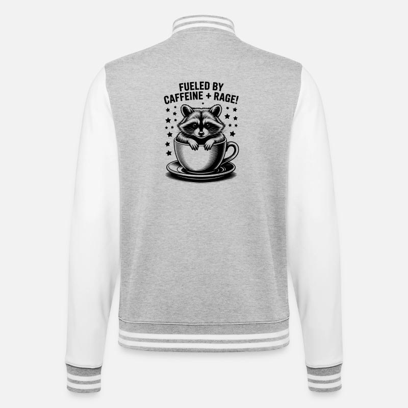Coffee Sayings Caffeine Funny Coffee Gift - College Sweat Jacket - heather grey/white