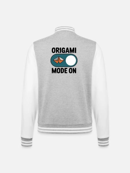 Origami-mode på papir foldehobby som udtryk for - College sweatjakke - grå meleret/hvid