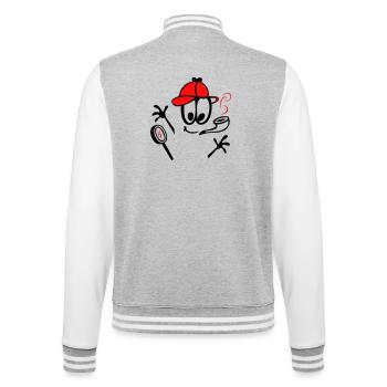 Detective with Whistle - College Sweat Jacket - heather grey/white - Back - Marisol (170cm)
