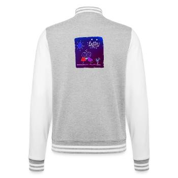 Gemeinsam Besser - College-Sweatjacke - Grau meliert/Weiß - Hinten - Marisol (170cm)