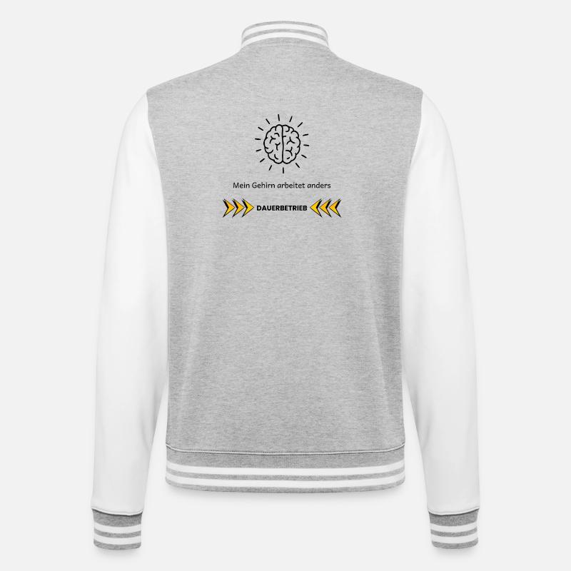 Mon cerveau fonctionne différemment – Conception de la focalisation TDAH - Veste Teddy - gris chiné / blanc