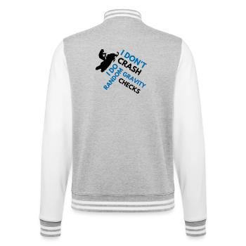 Schneemobil, ich stürze nicht ab, lustiges Schneemobil - College-Sweatjacke - Grau meliert/Weiß - Hinten - Marisol (170cm)