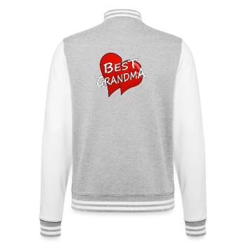 BEST GRANDMA - College-Sweatjacke - Grau meliert/Weiß - Hinten - Marisol (170cm)