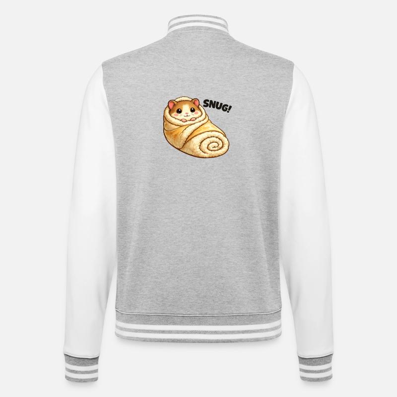 Hamster câlin dans une couverture - Veste Teddy - gris chiné / blanc