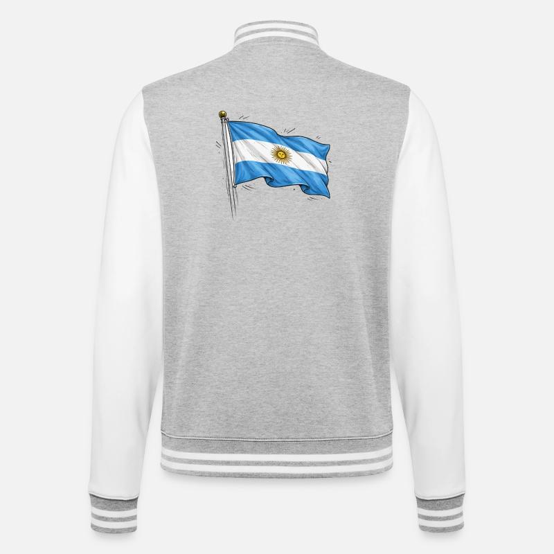 Drapeau de l’Argentine - Veste Teddy - gris chiné / blanc