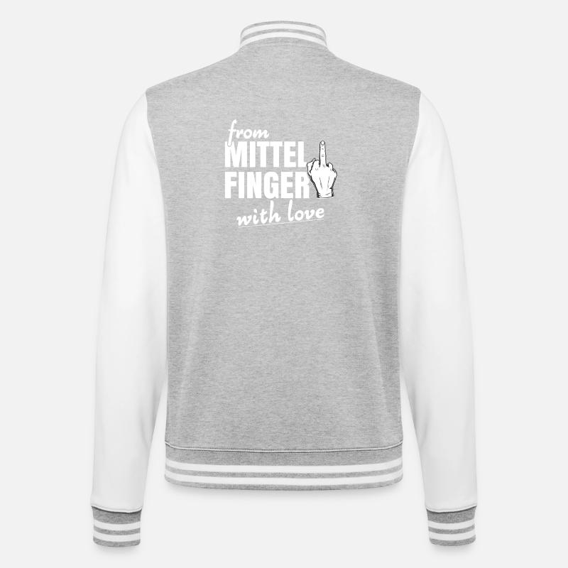 De Mittelfinger avec amour - Veste Teddy - gris chiné / blanc