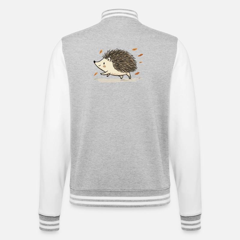 putziges Igelkind - College-Sweatjacke - Grau meliert/Weiß