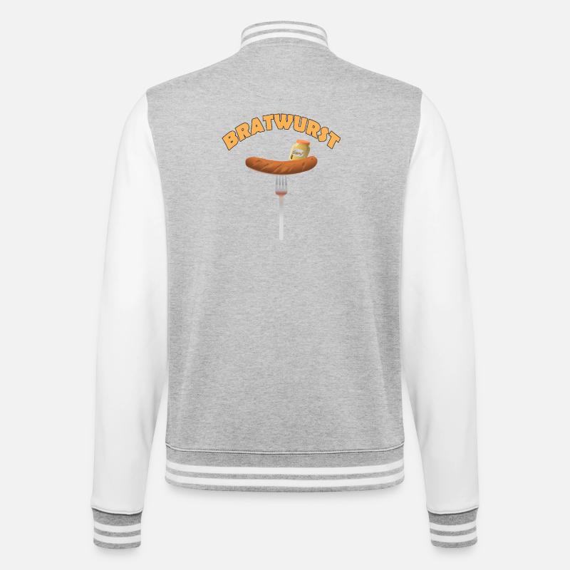 Bratwurst - Veste Teddy - gris chiné / blanc