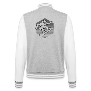 Einfach Snowboard zeitloses Design für Frauen - College-Sweatjacke - Grau meliert/Weiß - Hinten - Marisol (170cm)