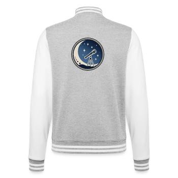 Astronomie und Faszination für das unendliche Universum - College-Sweatjacke - Grau meliert/Weiß - Hinten - Marisol (170cm)