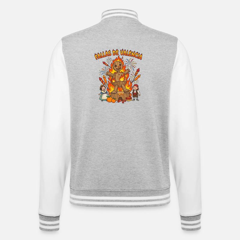 Fallas de Valencia Figur - College-Sweatjacke - Grau meliert/Weiß