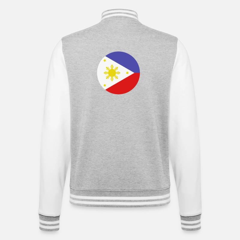 Drapeau rond philippin - Veste Teddy - gris chiné / blanc