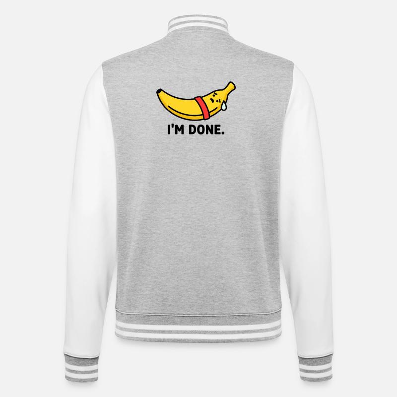 Das Workout Burnout Banana - College-Sweatjacke - Grau meliert/Weiß