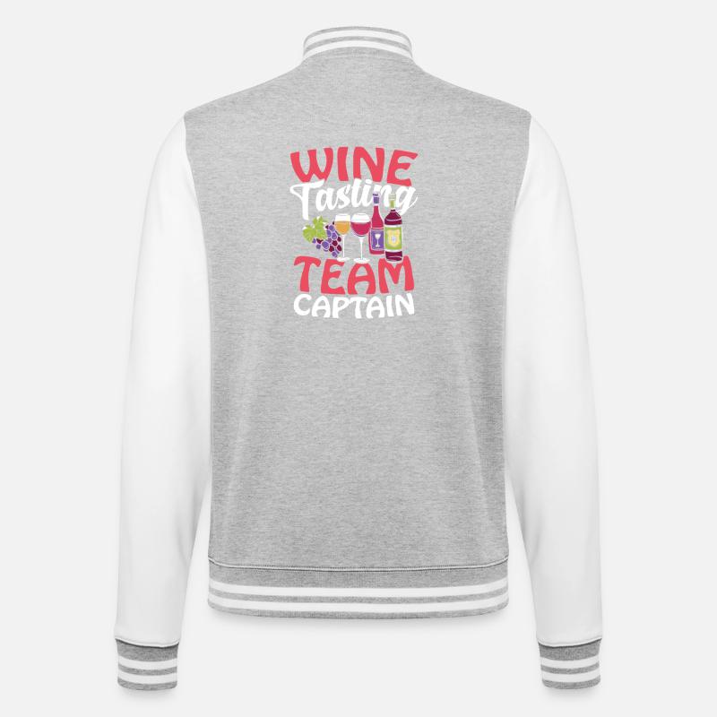 Wine Tasting Team Captain - College Sweat Jacket - heather grey/white