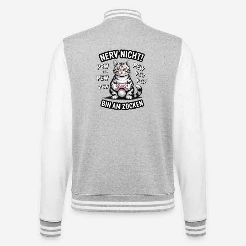 Courage Not I Gaming Cat Design - Veste Teddy - gris chiné / blanc