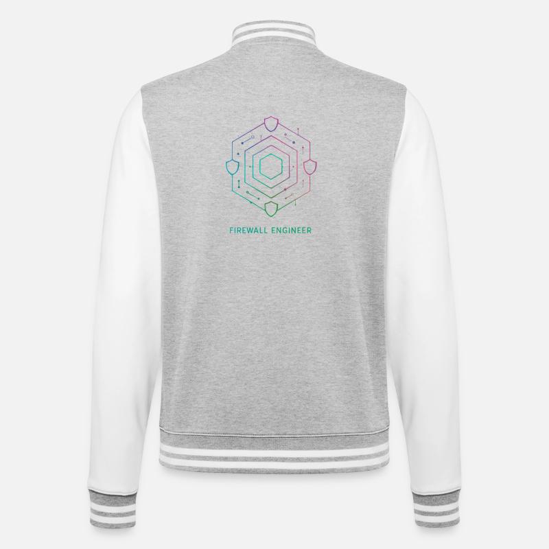 Firewall Engineer - Cybersecurity - College Sweat Jacket - heather grey/white
