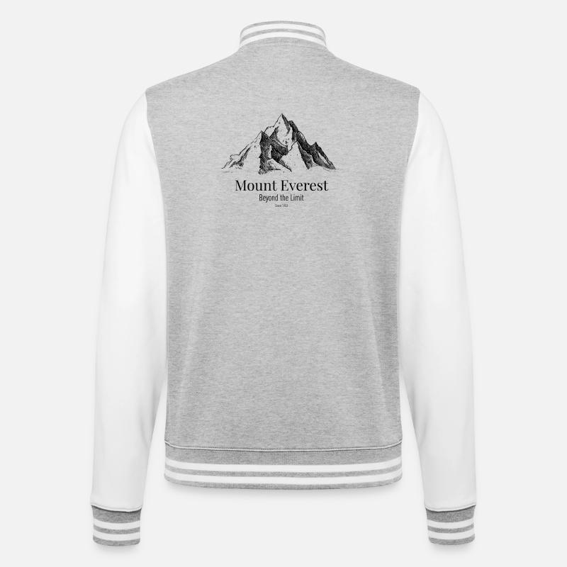 Mount Everest jenseits der Grenze - College-Sweatjacke - Grau meliert/Weiß