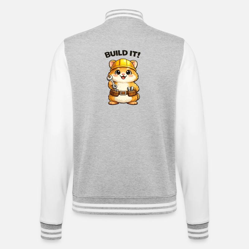 Construction trolley: construction helmet and tools - College Sweat Jacket - heather grey/white