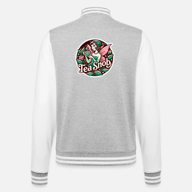 Fête du thé Snob du Thé - Veste Teddy - gris chiné / blanc