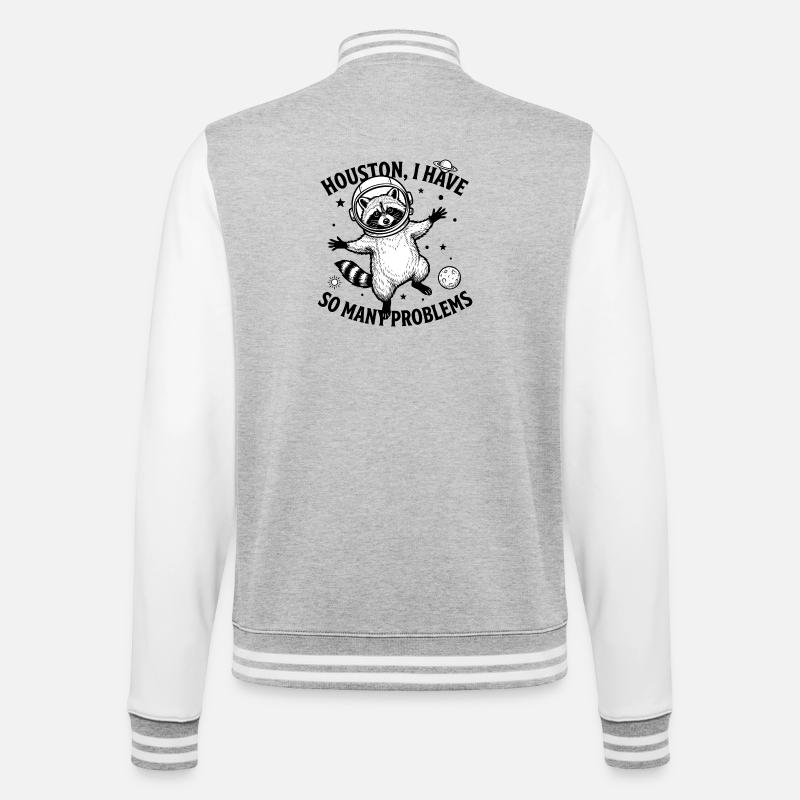 Problem bear - College Sweat Jacket - heather grey/white