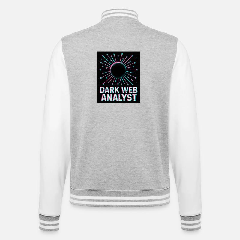 Dark Web Analyst - Cybersecurity - College Sweat Jacket - heather grey/white