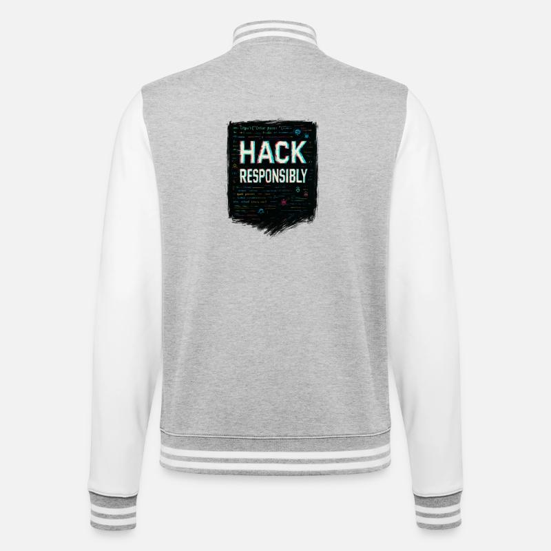 Cybersécurité : Hack Responsibility - Veste Teddy - gris chiné / blanc