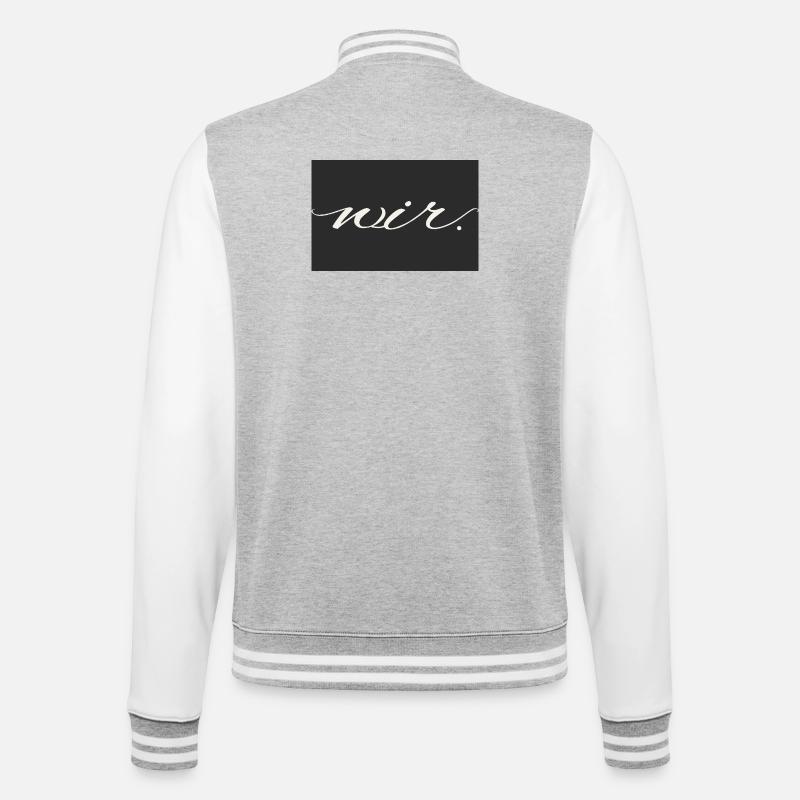 we. – modern love statement shirt - College Sweat Jacket - heather grey/white