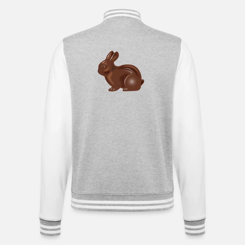 Classic chocolate Easter bunny motif - College Sweat Jacket - heather grey/white