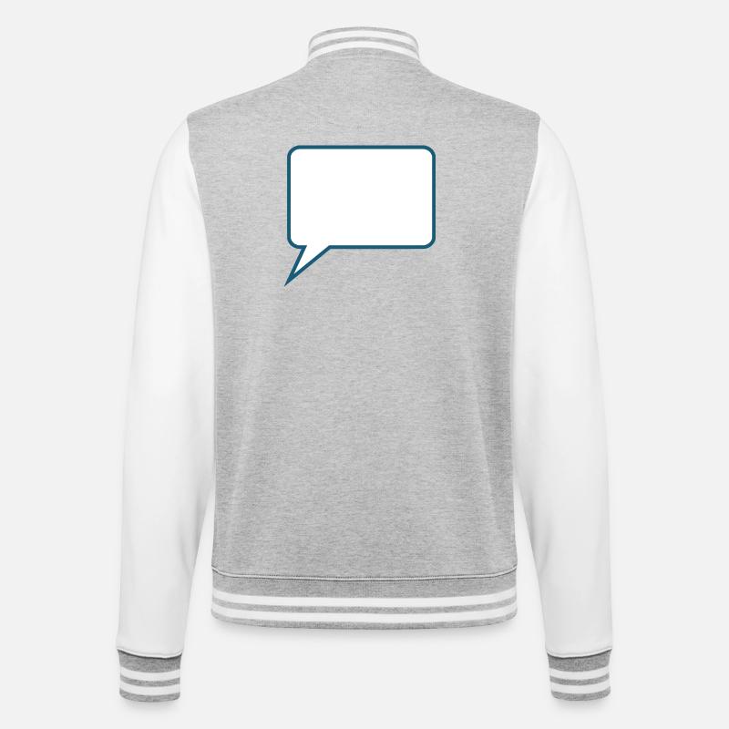 Personalize your own speech bubble comic - College Sweat Jacket - heather grey/white