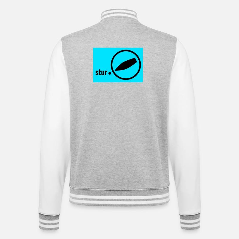 auf stur geschaltet - College-Sweatjacke - Grau meliert/Weiß