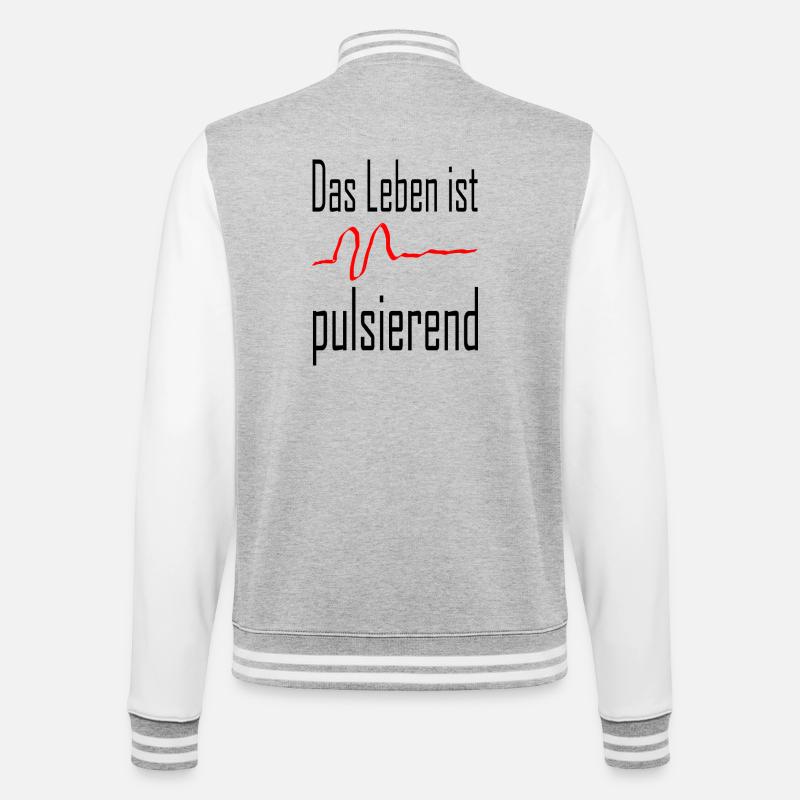 La vie pulse / Déclaration / Dire - Veste Teddy - gris chiné / blanc