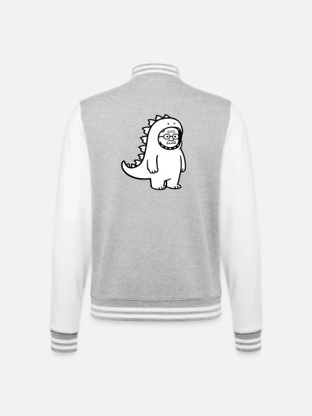 Karnevalmuffel Opa - College-Sweatjacke - Grau meliert/Weiß