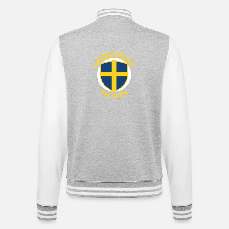 Conception du bouclier Uddevalla Suède - Veste Teddy - gris chiné / blanc