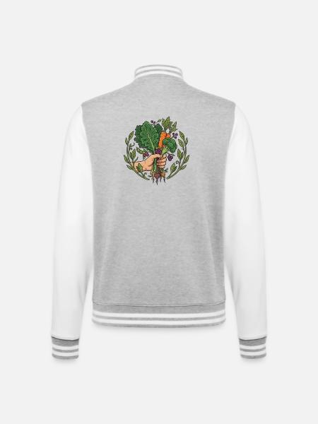 Harvest Hand Carrots & Root Vegetables - College Sweat Jacket - heather grey/white