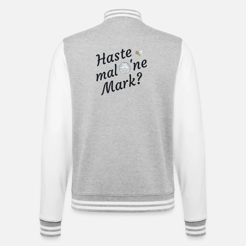 Haste Mal Eine Mark Nostalgie - College-Sweatjacke - Grau meliert/Weiß