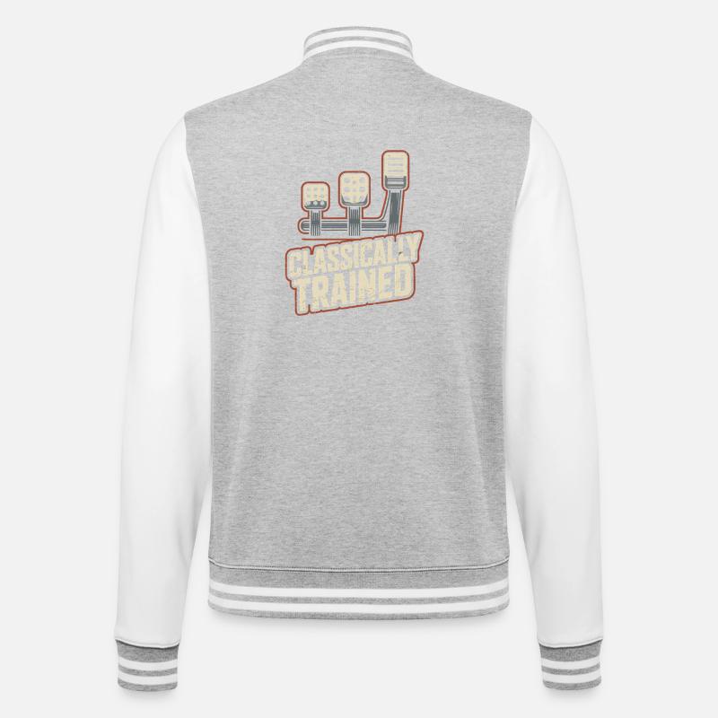 Classically Trained Petrolhead Car Mechanic - College Sweat Jacket - heather grey/white