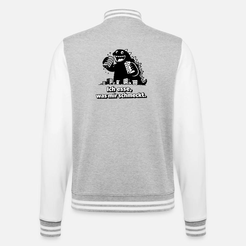 Monster eats what he likes - College Sweat Jacket - heather grey/white