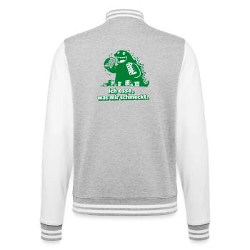 Je mange ce que j’aime, Monster - Veste Teddy - gris chiné / blanc - Dos - Marisol (170cm)