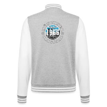 60. Geburtstag 2026 Münchner Original geboren 1966 - College-Sweatjacke - Grau meliert/Weiß - Hinten - Marisol (170cm)