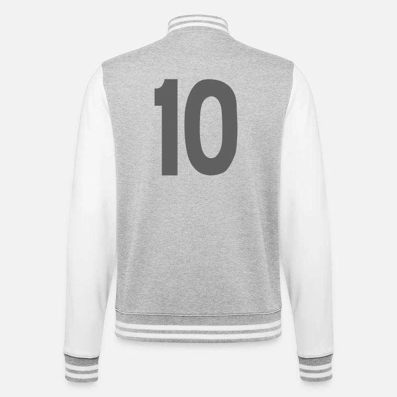10 Numbers - College Sweat Jacket - heather grey/white
