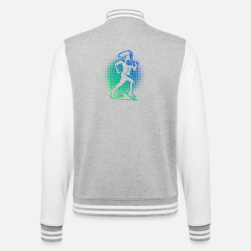 Compact running design for racing - College Sweat Jacket - heather grey/white