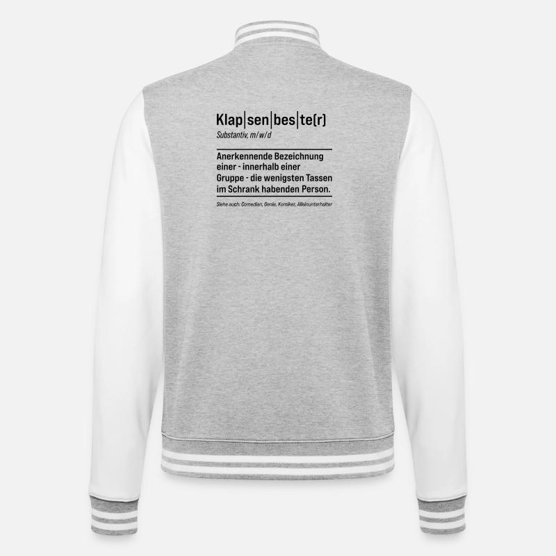 Klapsenbester Klapse Psychiatrie Fun Sprüche - College-Sweatjacke - Grau meliert/Weiß