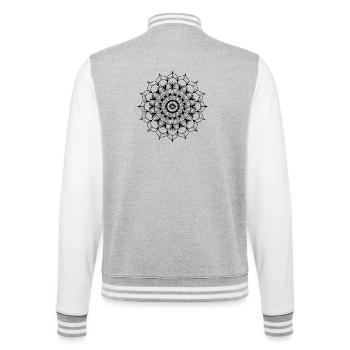 Mandala - College-Sweatjacke - Grau meliert/Weiß - Hinten - Marisol (170cm)