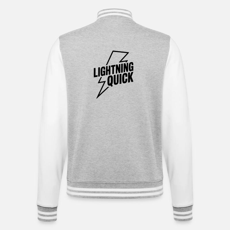 Blitzschnell - College-Sweatjacke - Grau meliert/Weiß
